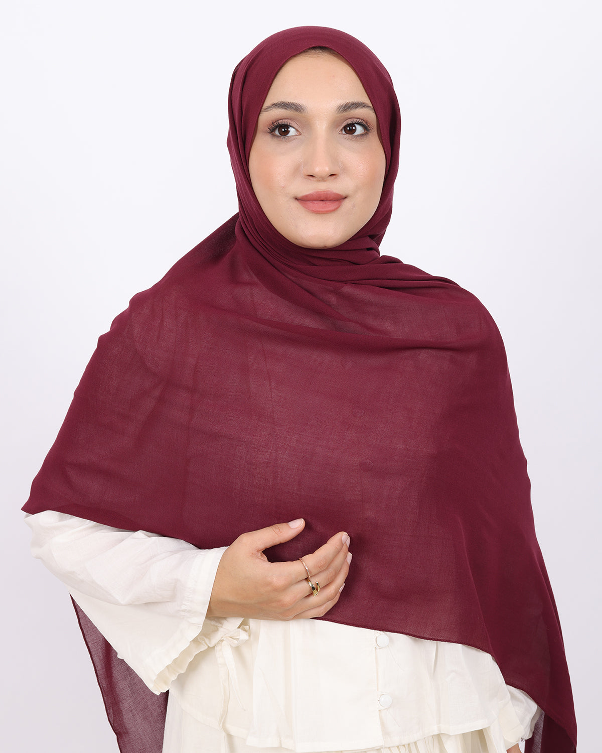 Organik Şal D056 Bordo, 75 × 185 cm şal – görsel 1