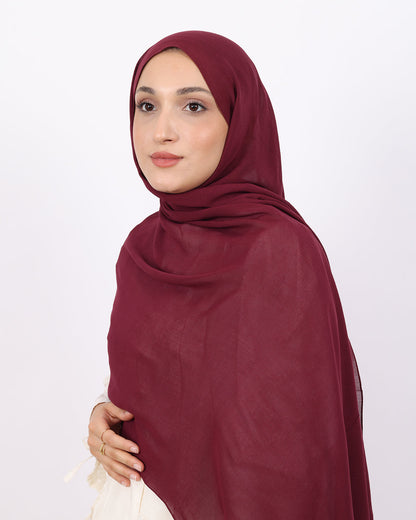 Organik Şal D056 Bordo, 75 × 185 cm şal – görsel 2