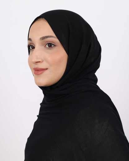 Organik Şal D056 Siyah, 75 × 185 cm şal – görsel 3