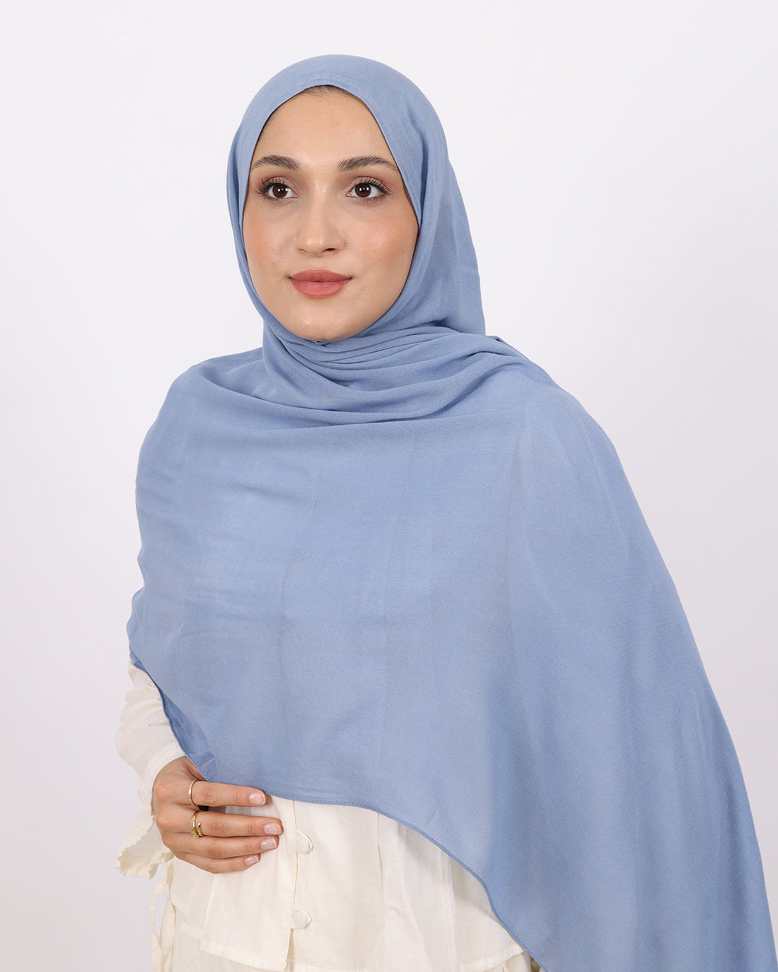 Organik Şal D056 Mavi, 75 × 185 cm şal – görsel 2