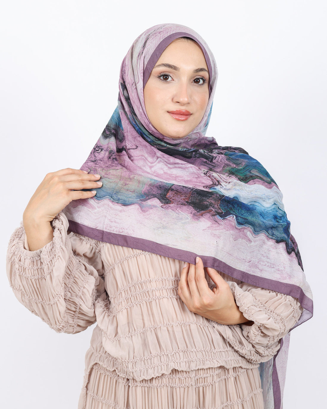 Soft Bambu Kraş Şal D045 Gül Kurusu, 75 × 185 cm şal – görsel 2