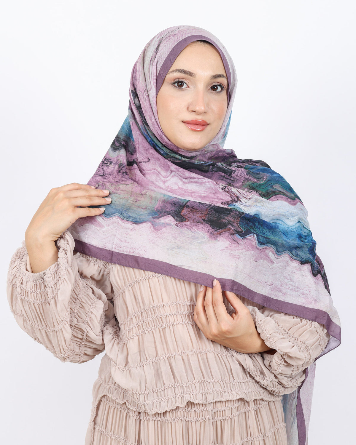 Soft Bambu Kraş Şal D045 Gül Kurusu, 75 × 185 cm şal – görsel 2
