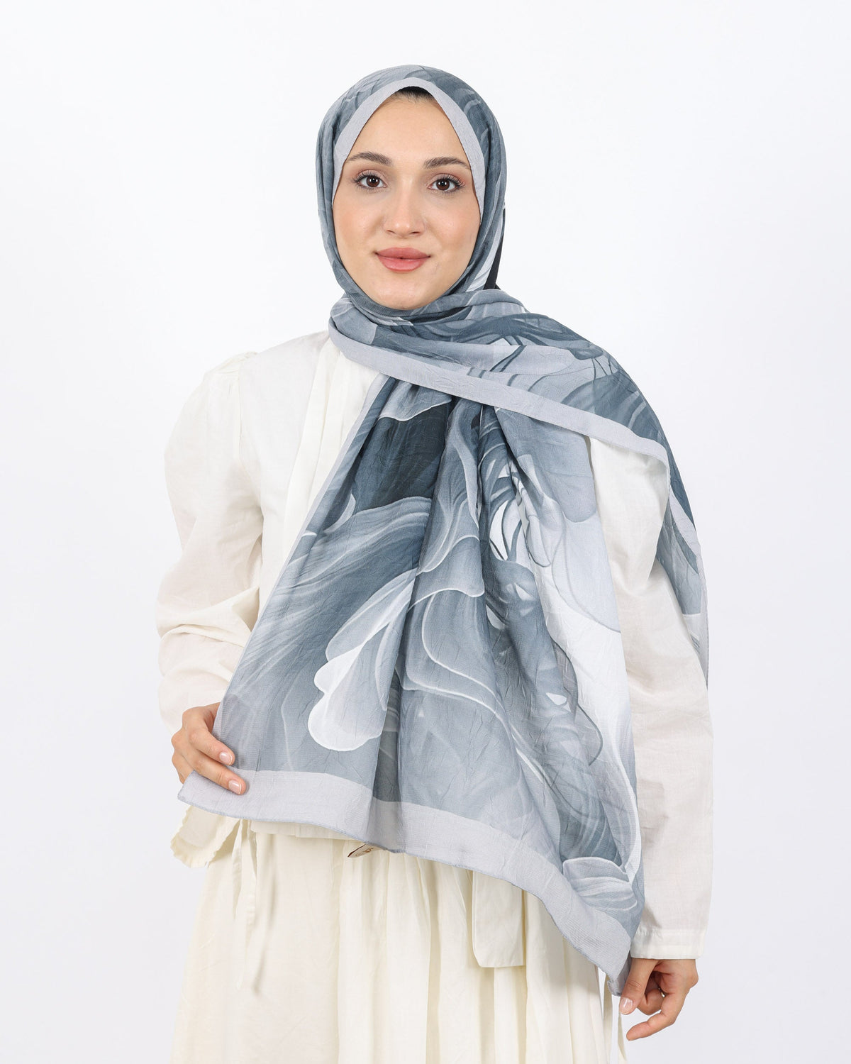 Soft Bambu Kraş Şal D052 Gri, 75 × 185 cm şal – görsel 2