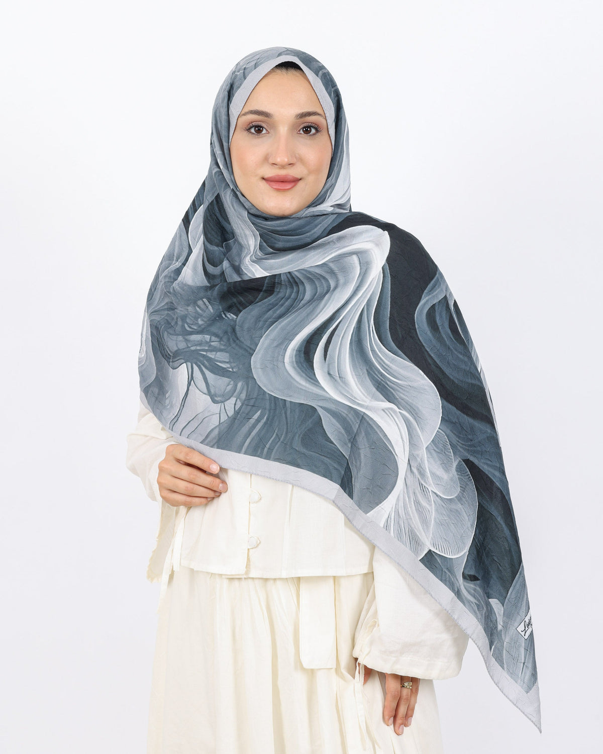 Soft Bambu Kraş Şal D052 Gri, 75 × 185 cm şal – görsel 3