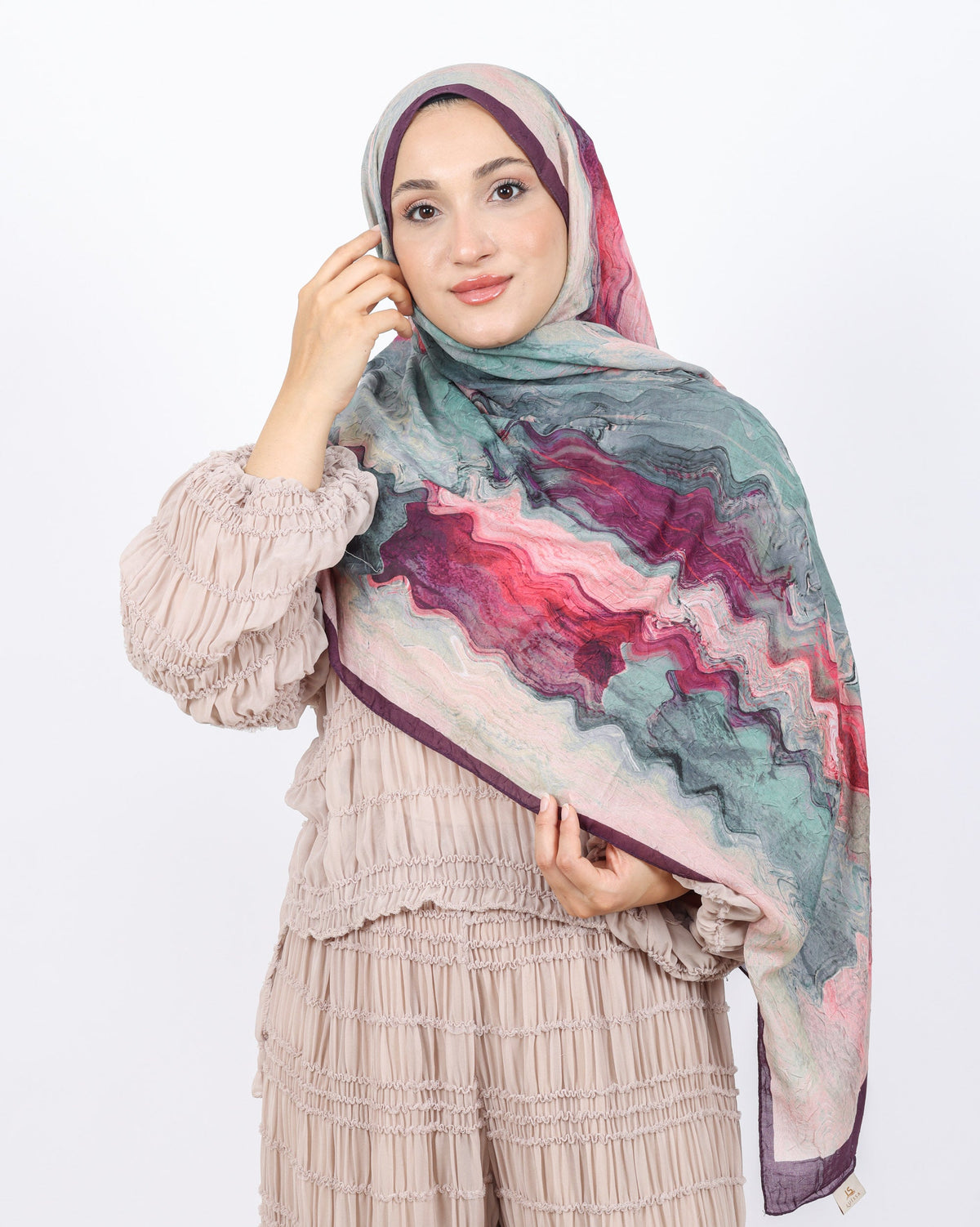 Soft Bambu Kraş Şal D045 Mor, 75 × 185 cm şal – görsel 2