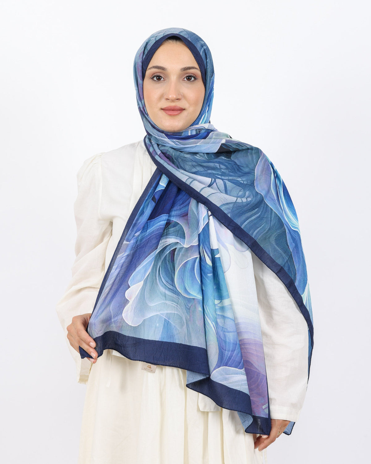 Soft Bambu Kraş Şal D052 Lacivert, 75 × 185 cm şal – görsel 2