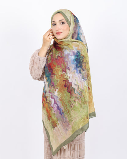Soft Bambu Kraş Şal D045 Yeşil, 75 × 185 cm şal – görsel 3