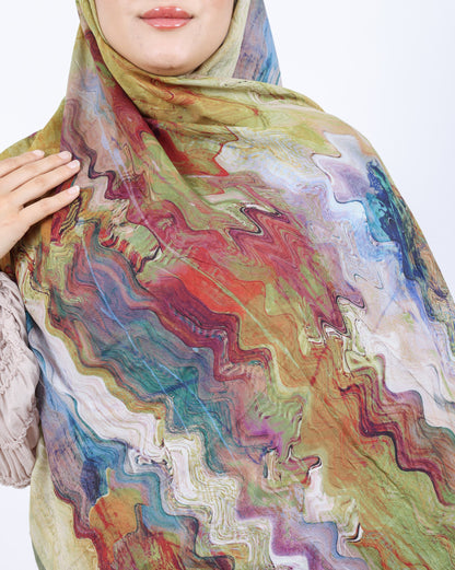 Soft Bambu Kraş Şal D045 Yeşil, 75 × 185 cm şal – görsel 4
