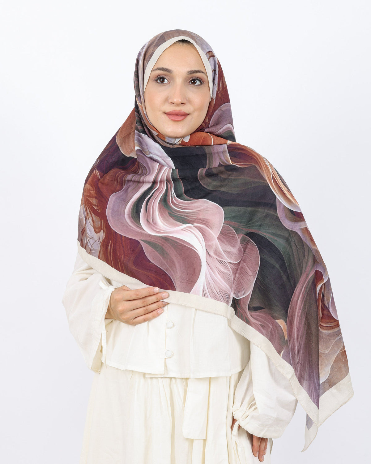 Soft Bambu Kraş Şal D052 Bej, 75 × 185 cm şal – görsel 2