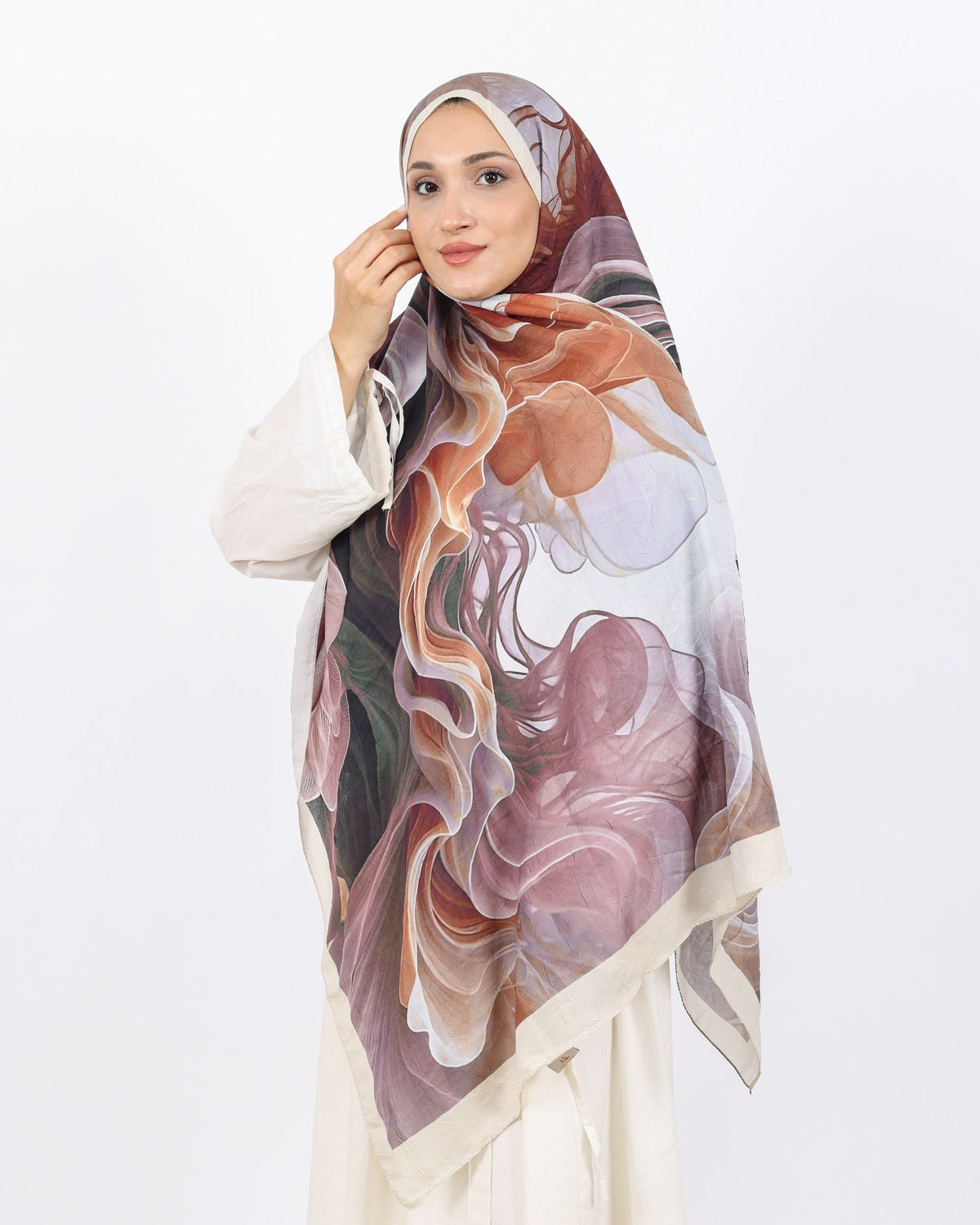 Soft Bambu Kraş Şal D052 Bej, 75 × 185 cm şal – görsel 3