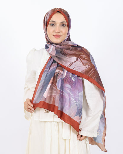Soft Bambu Kraş Şal D052 Kiremit, 75 × 185 cm şal – görsel 1