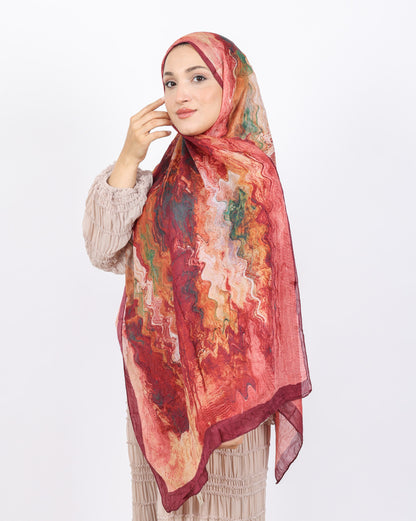Soft Bambu Kraş Şal D045 Bordo, 75 × 185 cm şal – görsel 1