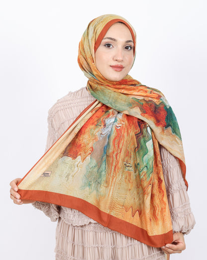 Soft Bambu Kraş Şal D045 Kiremit, 75 × 185 cm şal – görsel 2