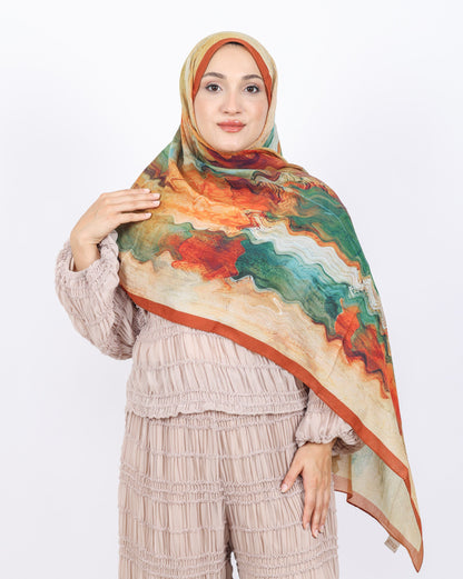 Soft Bambu Kraş Şal D045 Kiremit, 75 × 185 cm şal – görsel 3