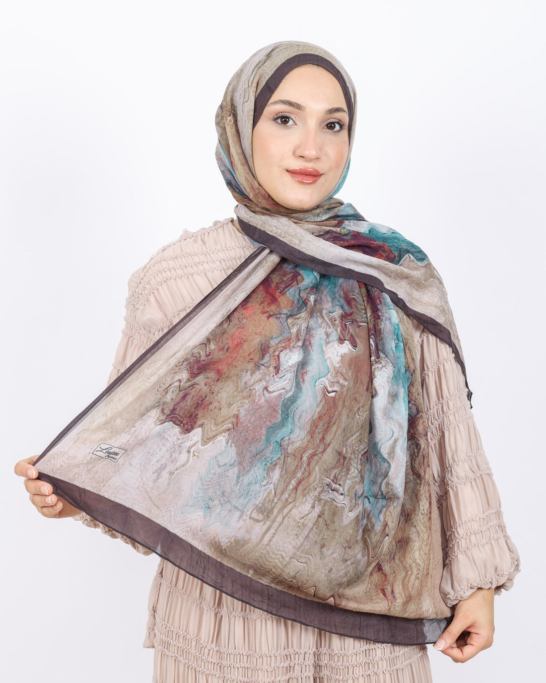 Soft Bambu Kraş Şal D045 Kahverengi, 75 × 185 cm şal – görsel 1