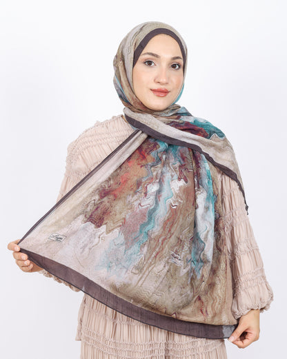 Soft Bambu Kraş Şal D045 Kahverengi, 75 × 185 cm şal – görsel 1