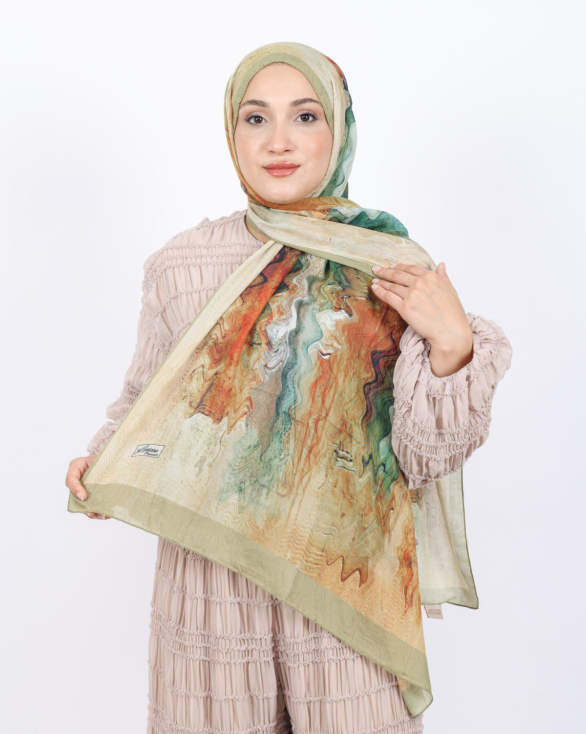 Soft Bambu Kraş Şal D045 Açık Yeşil, 75 × 185 cm şal – görsel 2