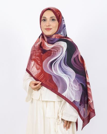 Soft Bambu Kraş Şal D052 Bordo, 75 × 185 cm şal – görsel 1