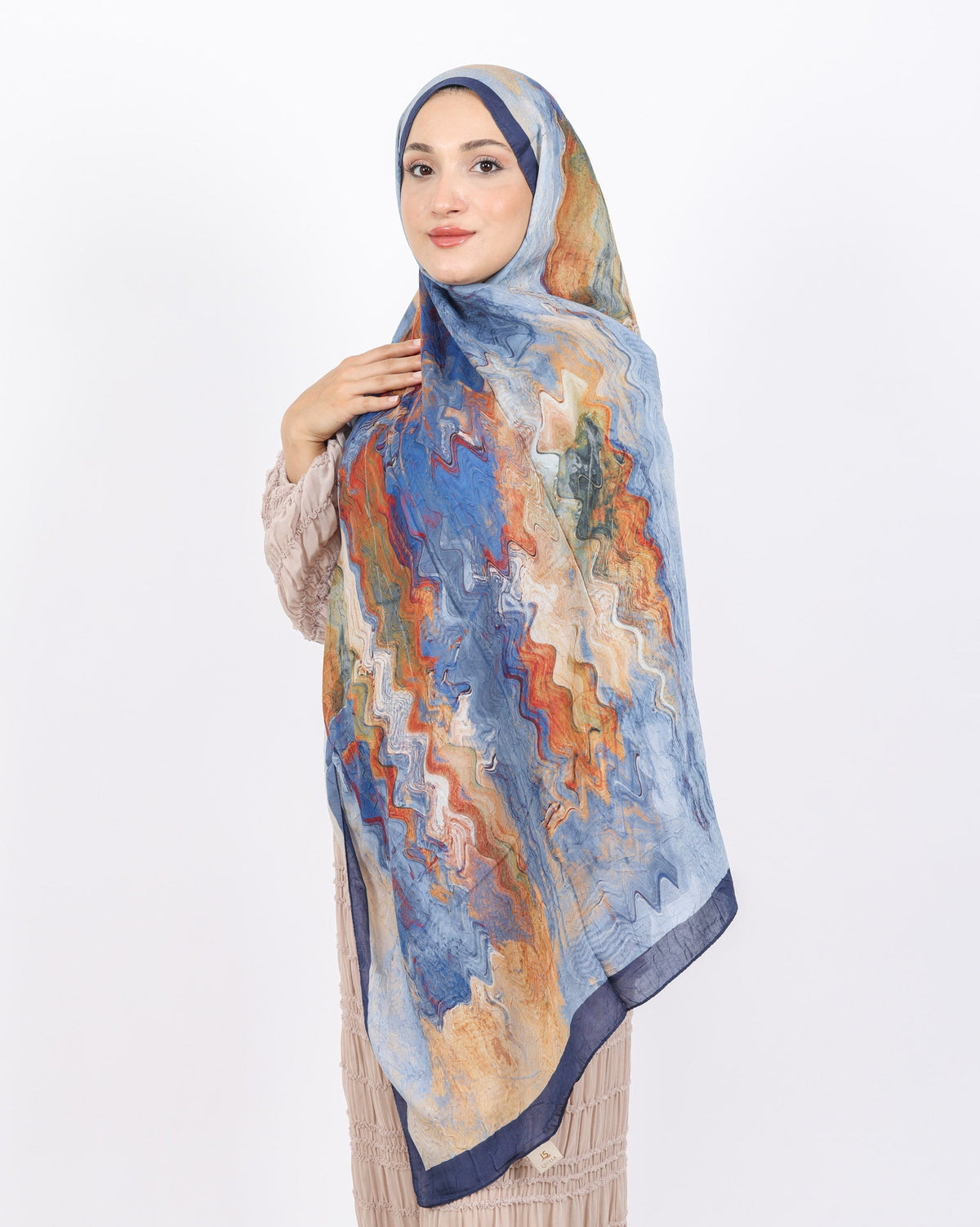 Soft Bambu Kraş Şal D045 Lacivert, 75 × 185 cm şal – görsel 4