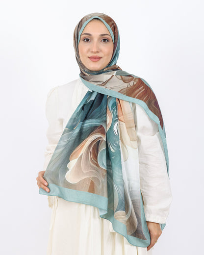 Soft Bambu Kraş Şal D052 Su Yeşili, 75 × 185 cm şal – görsel 2