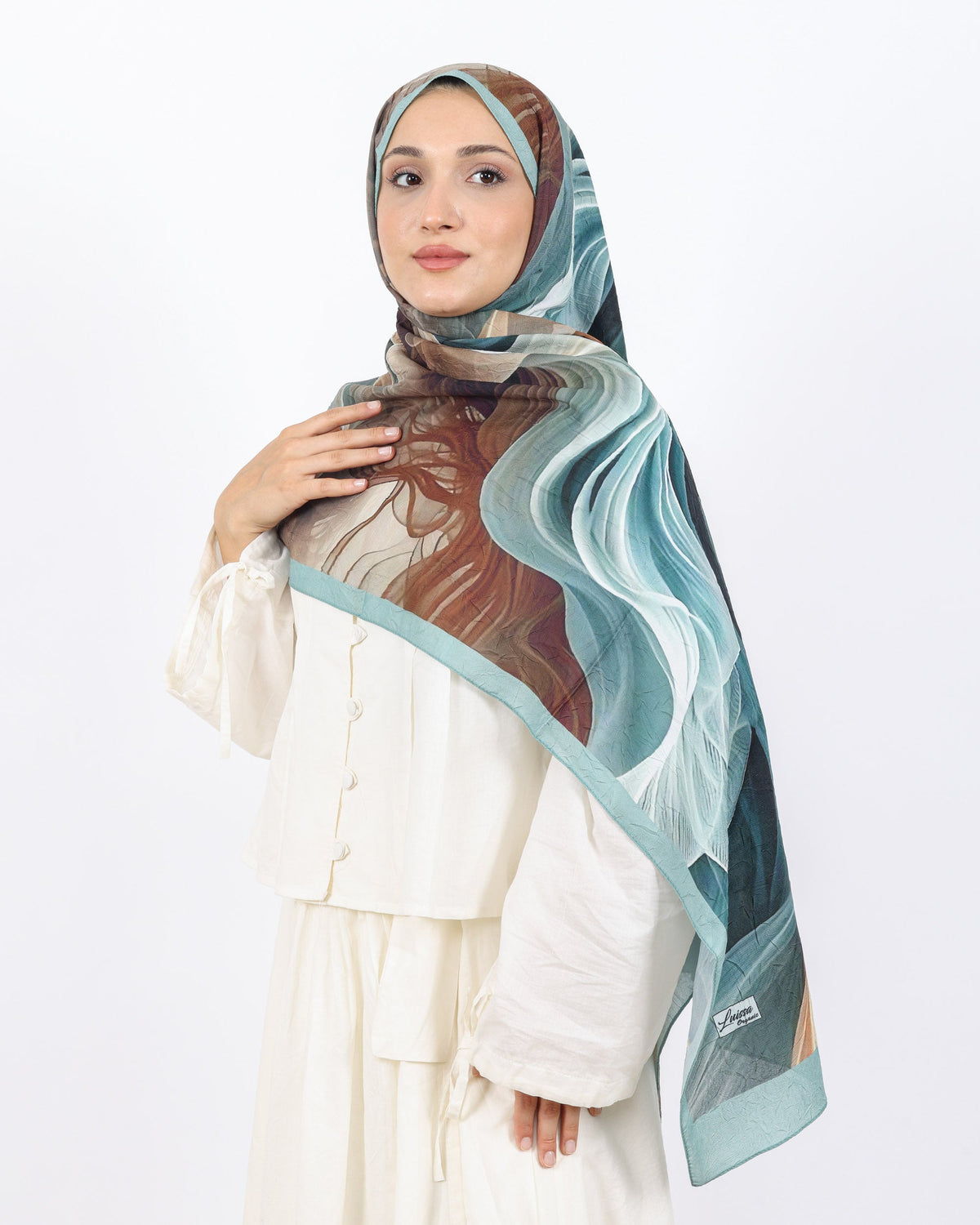 Soft Bambu Kraş Şal D052 Su Yeşili, 75 × 185 cm şal – görsel 1