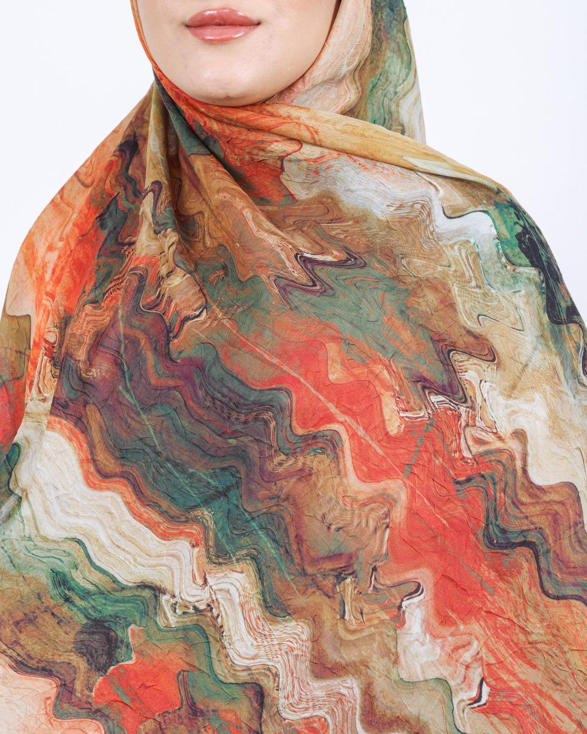 Soft Bambu Kraş Şal D045 Haki Yeşili, 75 × 185 cm şal – görsel 4