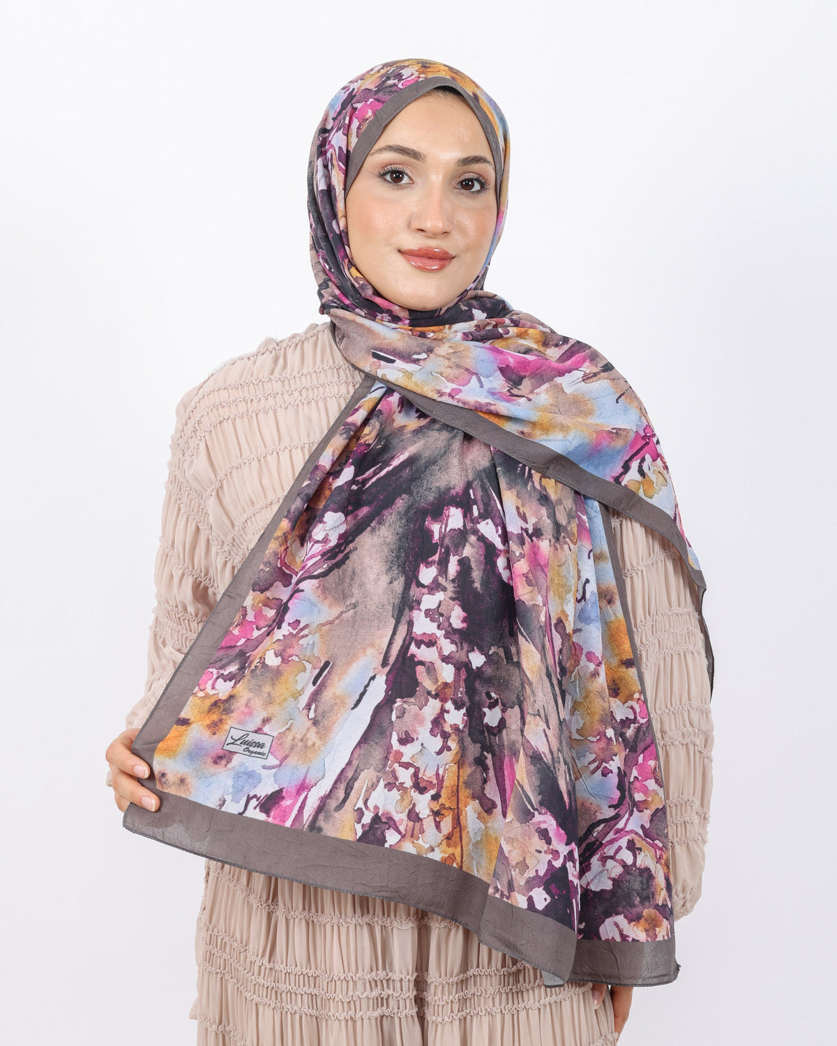 Soft Bambu Kraş Şal D051 Kahverengi, 75 × 185 cm şal – görsel 2