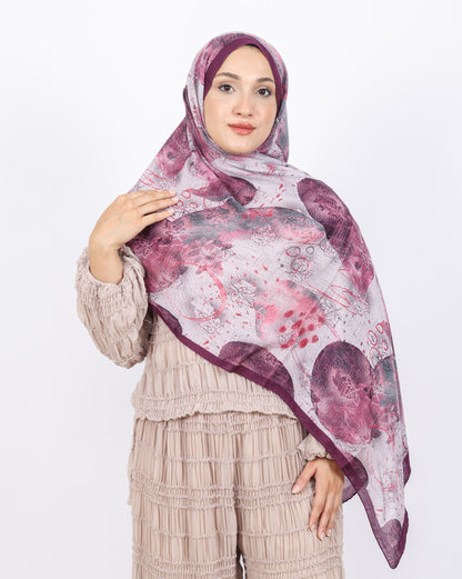 Soft Bambu Kraş Şal D046 Mürdüm, 75 × 185 cm şal – görsel 3