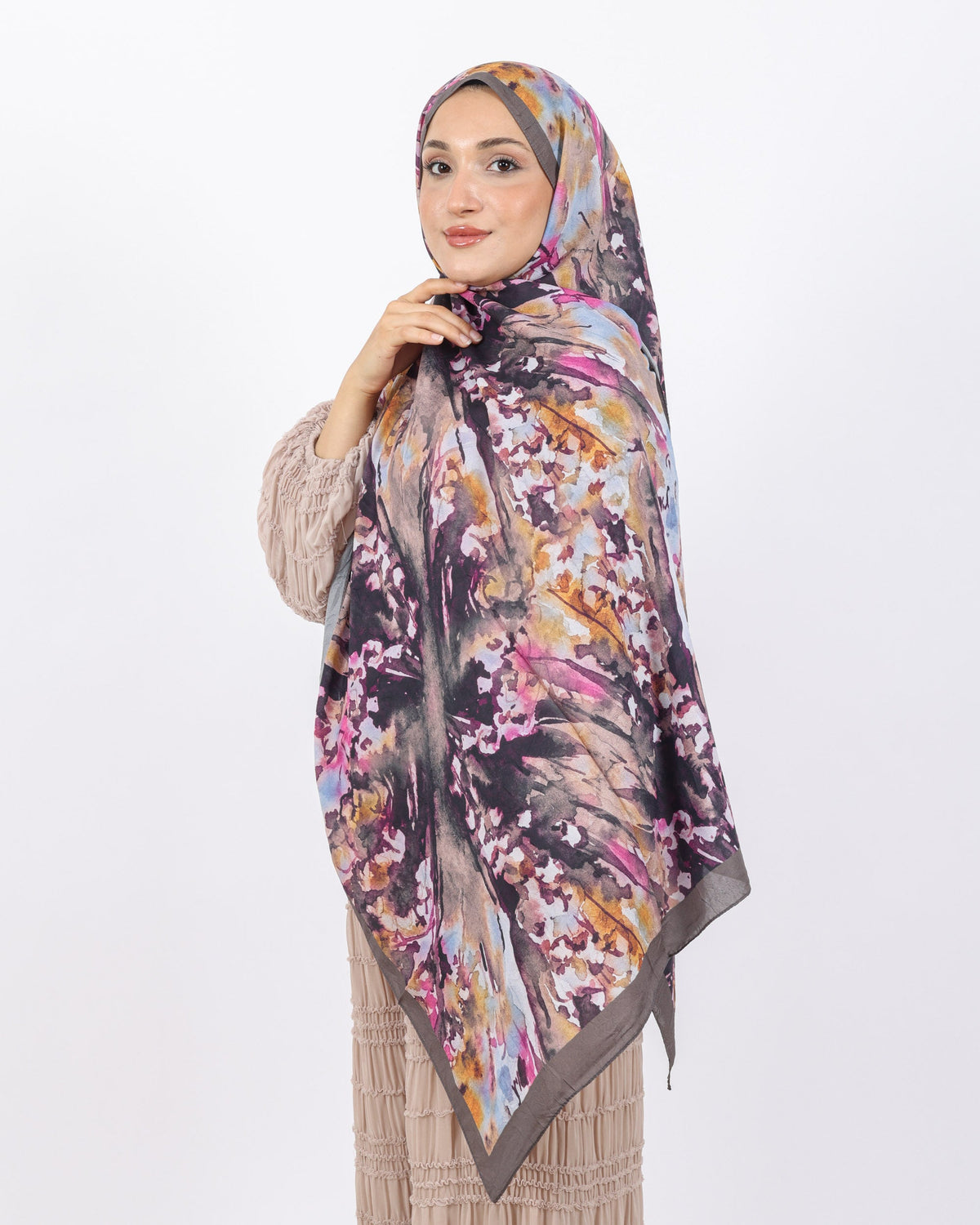 Soft Bambu Kraş Şal D051 Kahverengi, 75 × 185 cm şal – görsel 1
