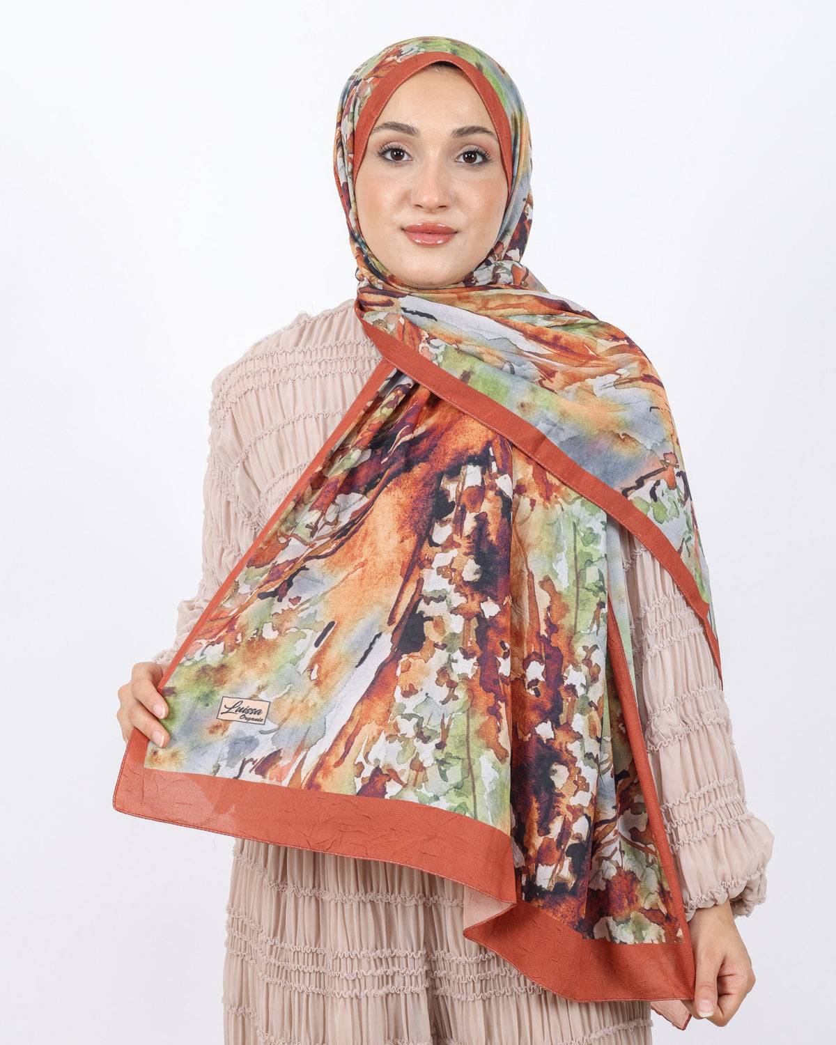 Soft Bambu Kraş Şal D051 Kiremit, 75 × 185 cm şal – görsel 2