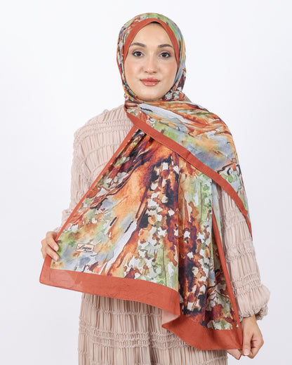 Soft Bambu Kraş Şal D051 Kiremit, 75 × 185 cm şal – görsel 2
