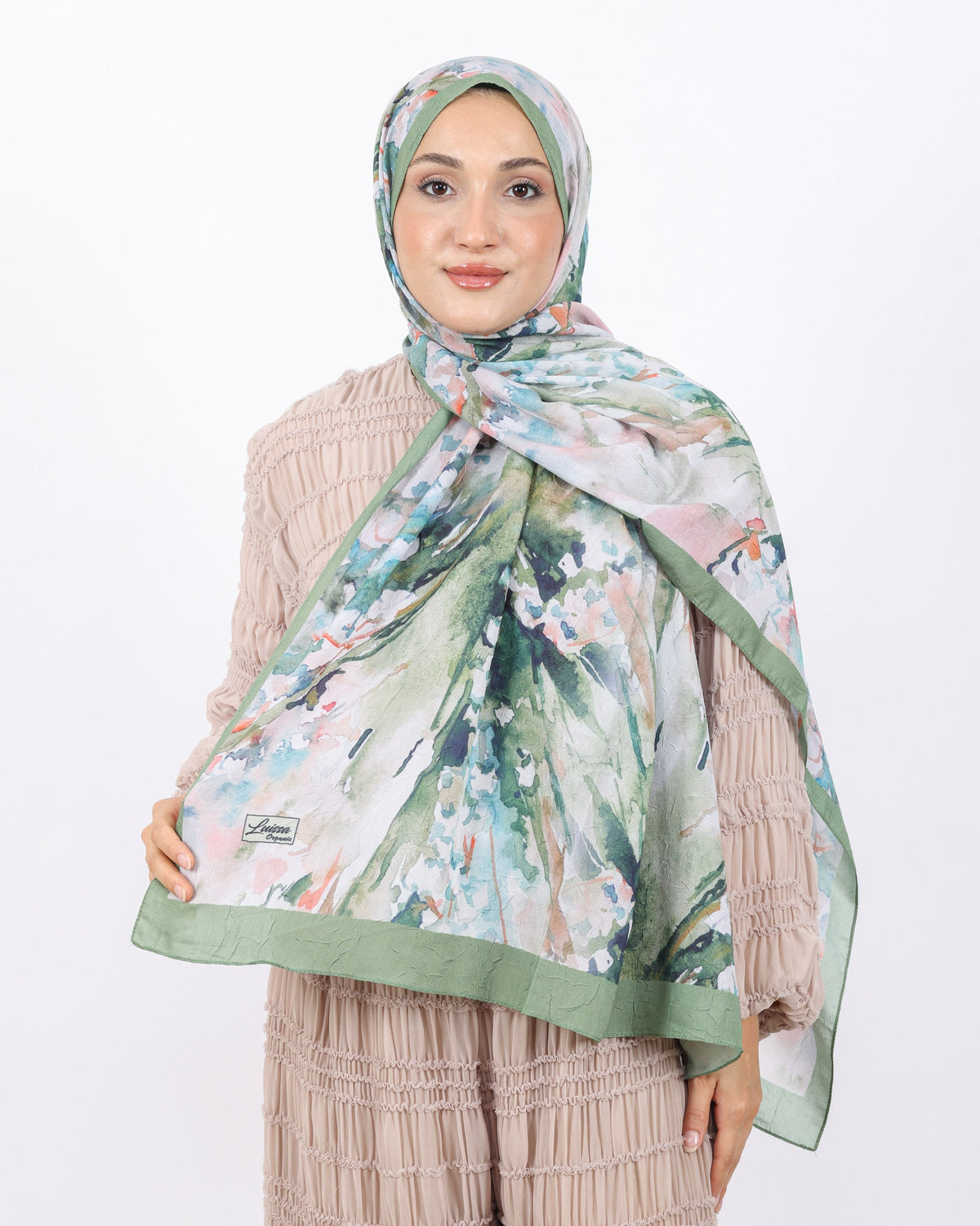 Soft Bambu Kraş Şal D051 Su Yeşili, 75 × 185 cm şal – görsel 2