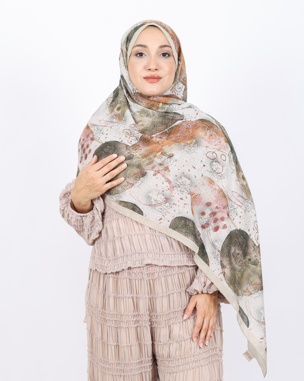 Soft Bambu Kraş Şal D046 Taş Rengi, 75 × 185 cm şal – görsel 3