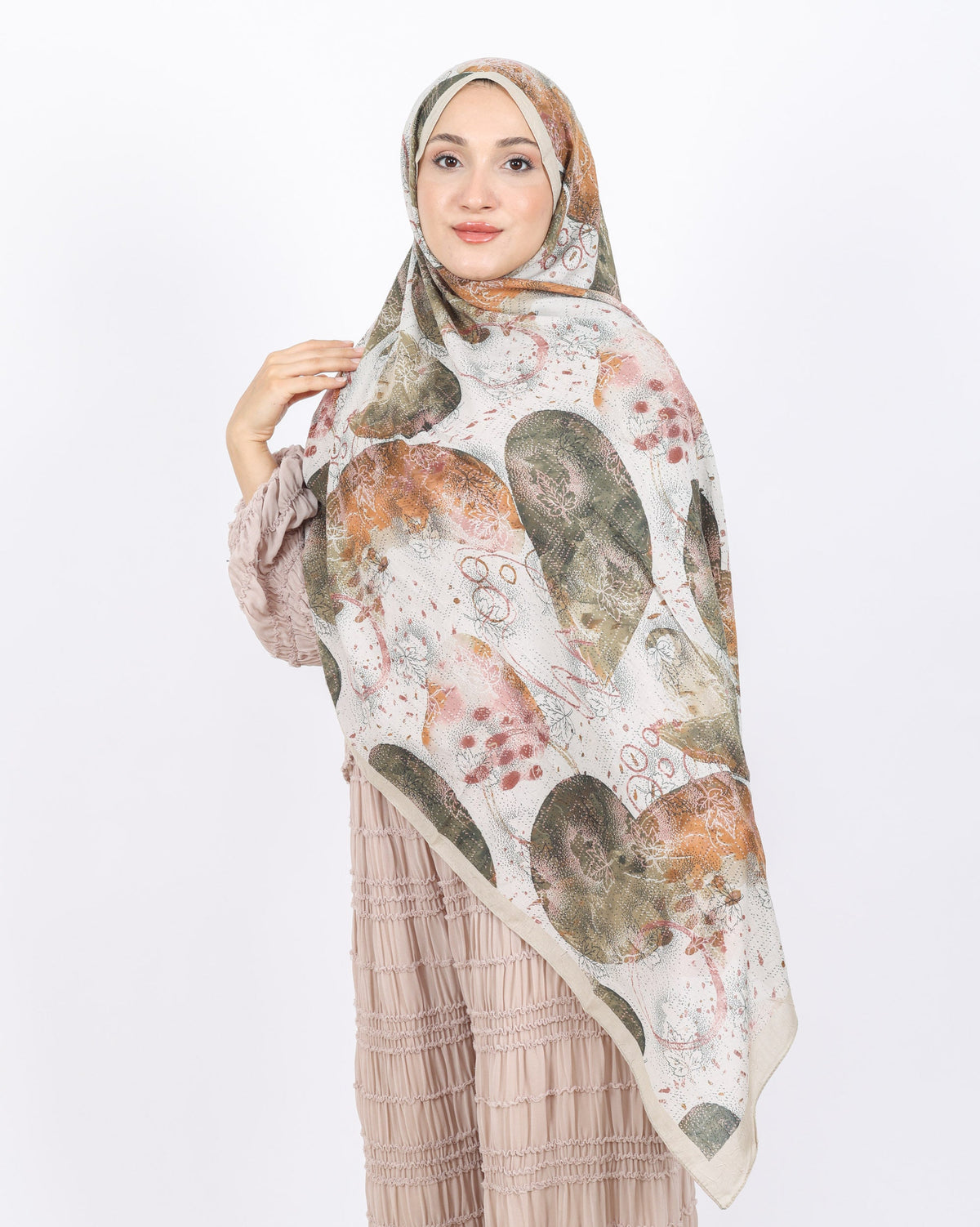 Soft Bambu Kraş Şal D046 Taş Rengi, 75 × 185 cm şal – görsel 4