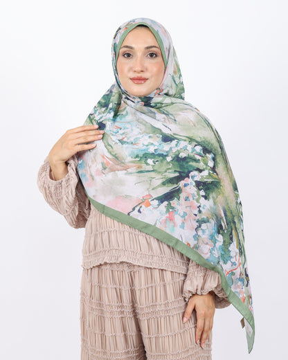 Soft Bambu Kraş Şal D051 Su Yeşili, 75 × 185 cm şal – görsel 3