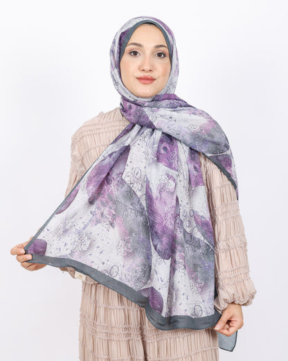 Soft Bambu Kraş Şal D046 Gri, 75 × 185 cm şal – görsel 2
