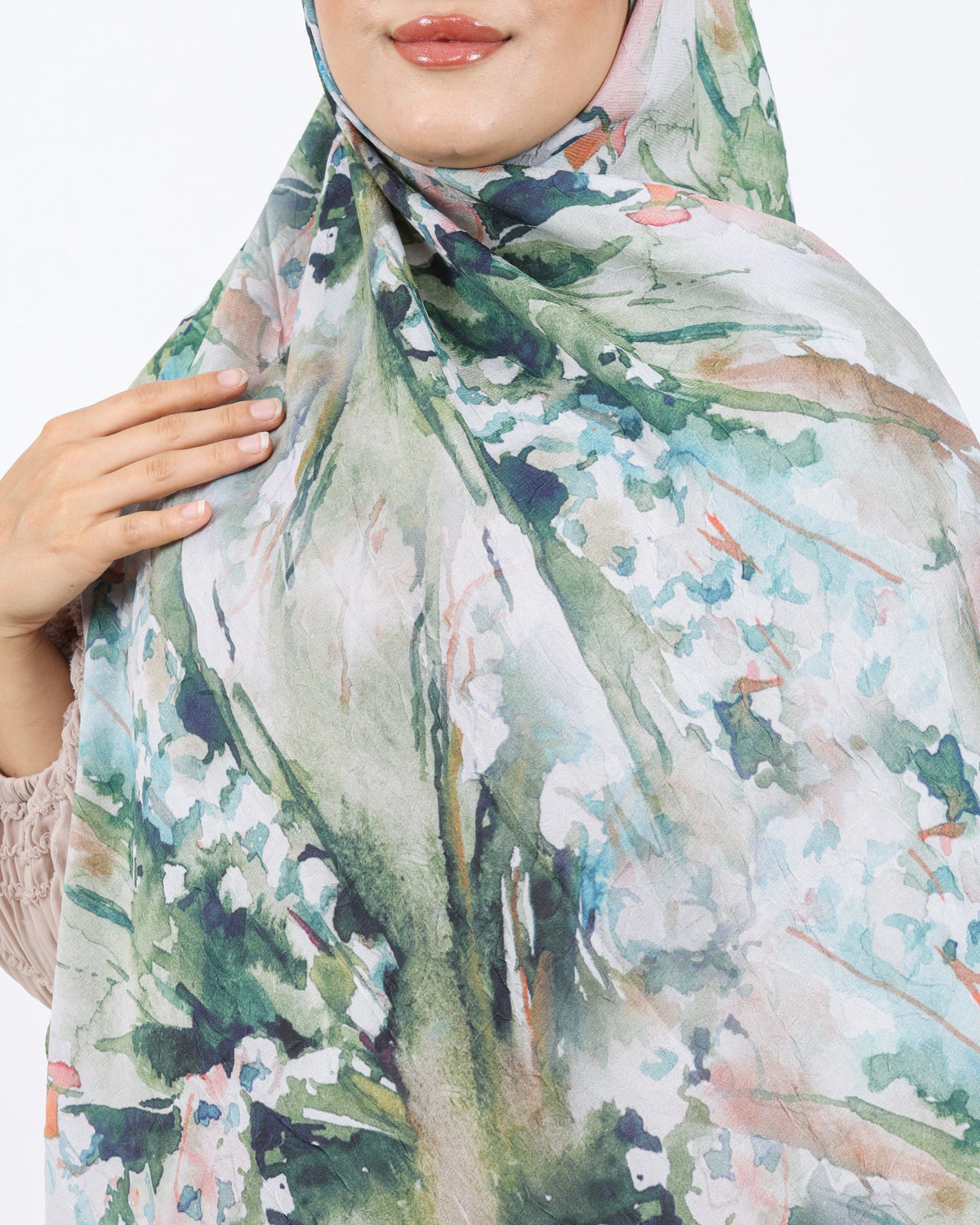 Soft Bambu Kraş Şal D051 Su Yeşili, 75 × 185 cm şal – görsel 4