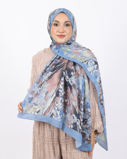 Soft Bambu Kraş Şal D051 Mavi, 75 × 185 cm şal – görsel 1