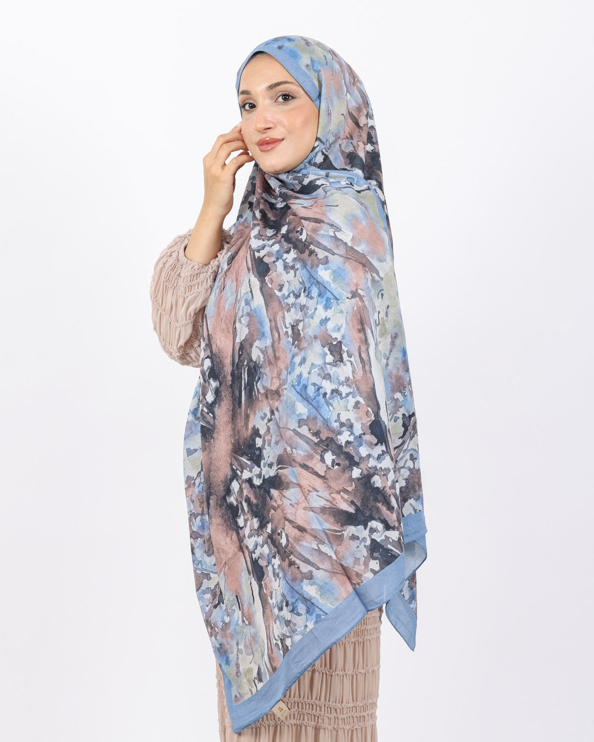 Soft Bambu Kraş Şal D051 Mavi, 75 × 185 cm şal – görsel 3