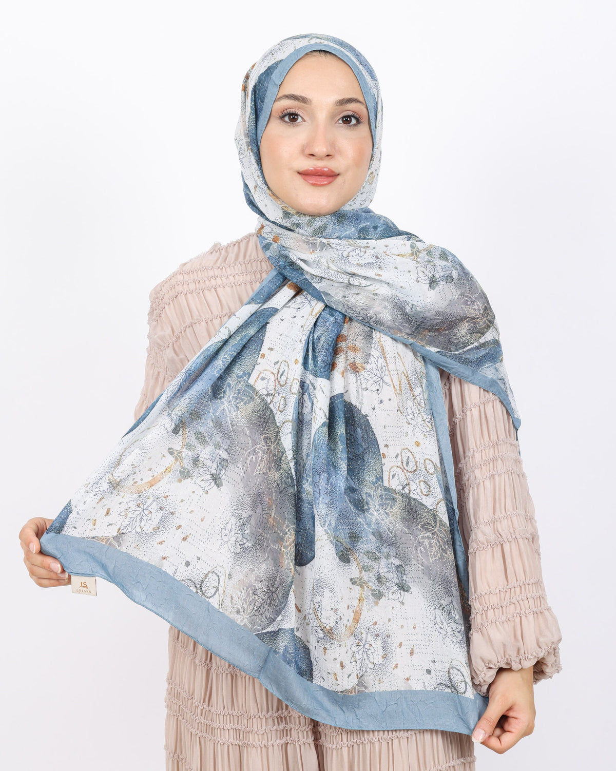 Soft Bambu Kraş Şal D046 Açık Mavi, 75 × 185 cm şal – görsel 1