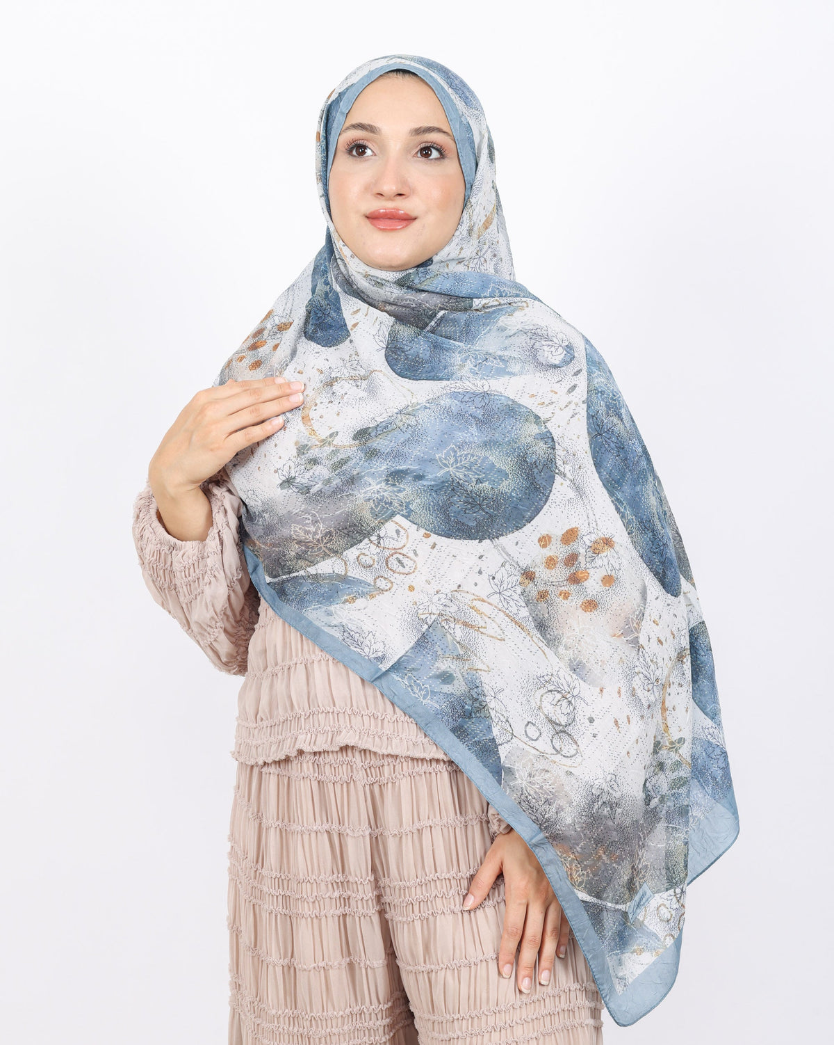 Soft Bambu Kraş Şal D046 Açık Mavi, 75 × 185 cm şal – görsel 2