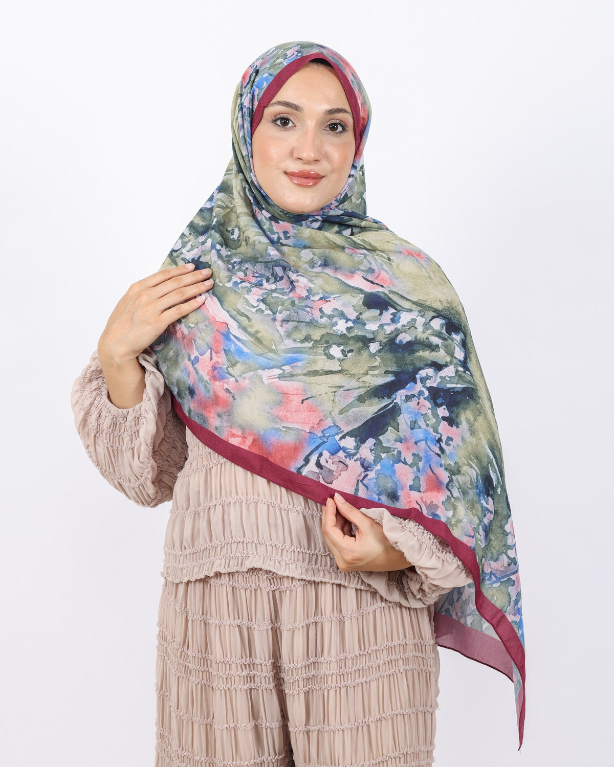 Soft Bambu Kraş Şal D051 Bordo, 75 × 185 cm şal – görsel 3