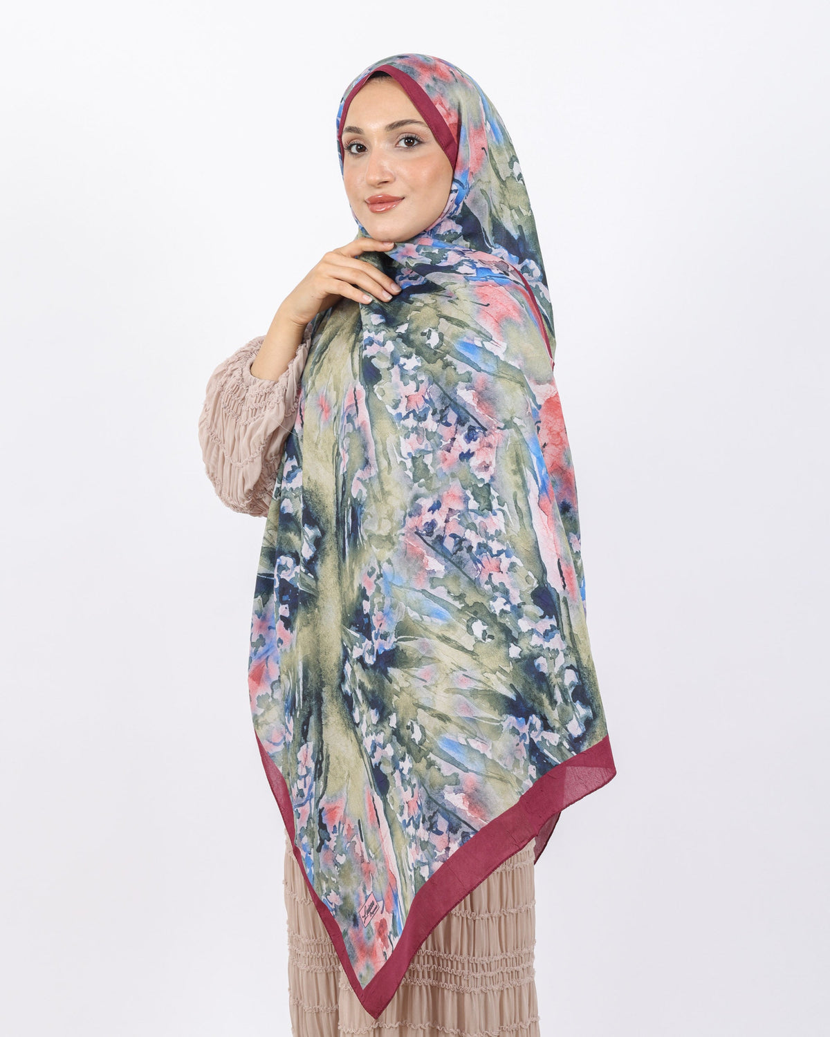 Soft Bambu Kraş Şal D051 Bordo, 75 × 185 cm şal – görsel 1