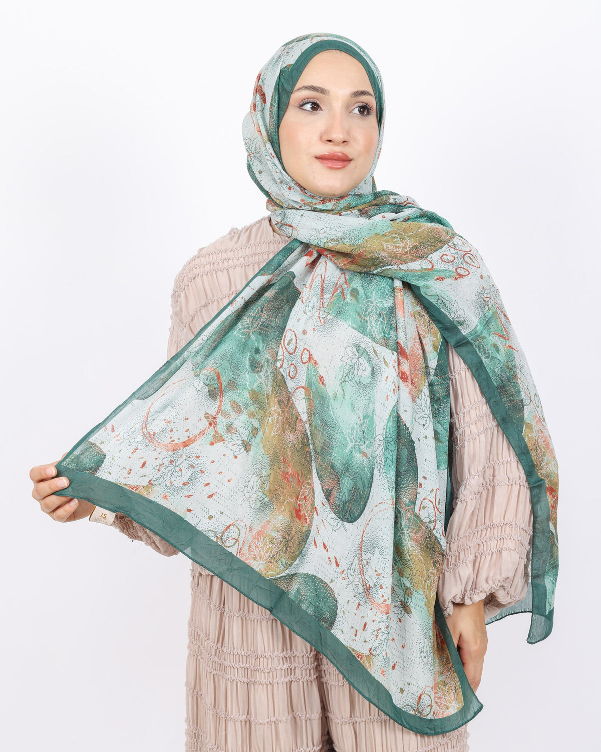 Soft Bambu Kraş Şal D046 Mint Yeşili, 75 × 185 cm şal – görsel 2