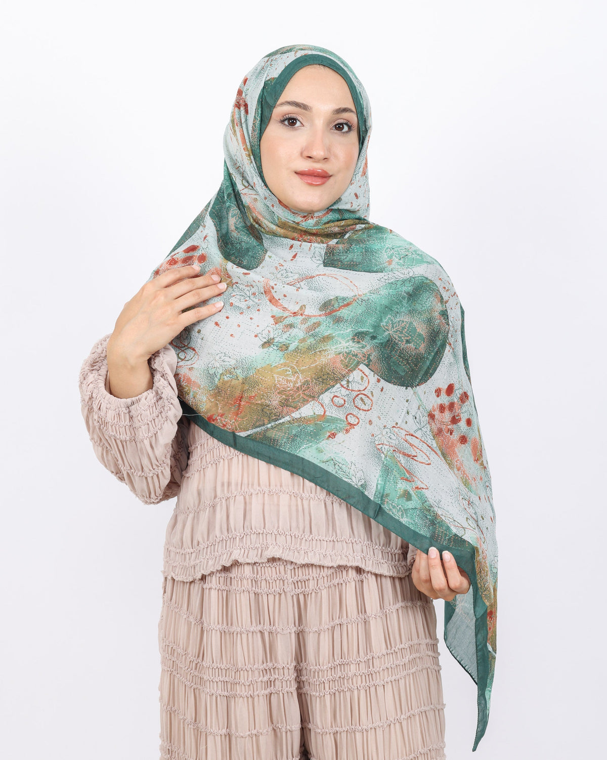 Soft Bambu Kraş Şal D046 Mint Yeşili, 75 × 185 cm şal – görsel 1