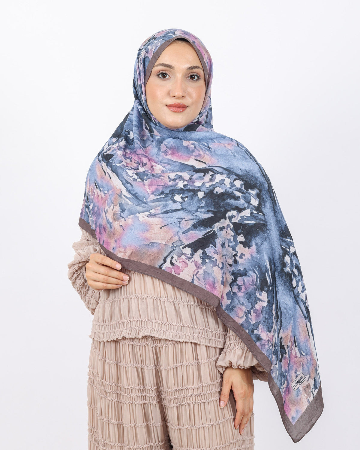 Soft Bambu Kraş Şal D051 Vizon, 75 × 185 cm şal – görsel 3