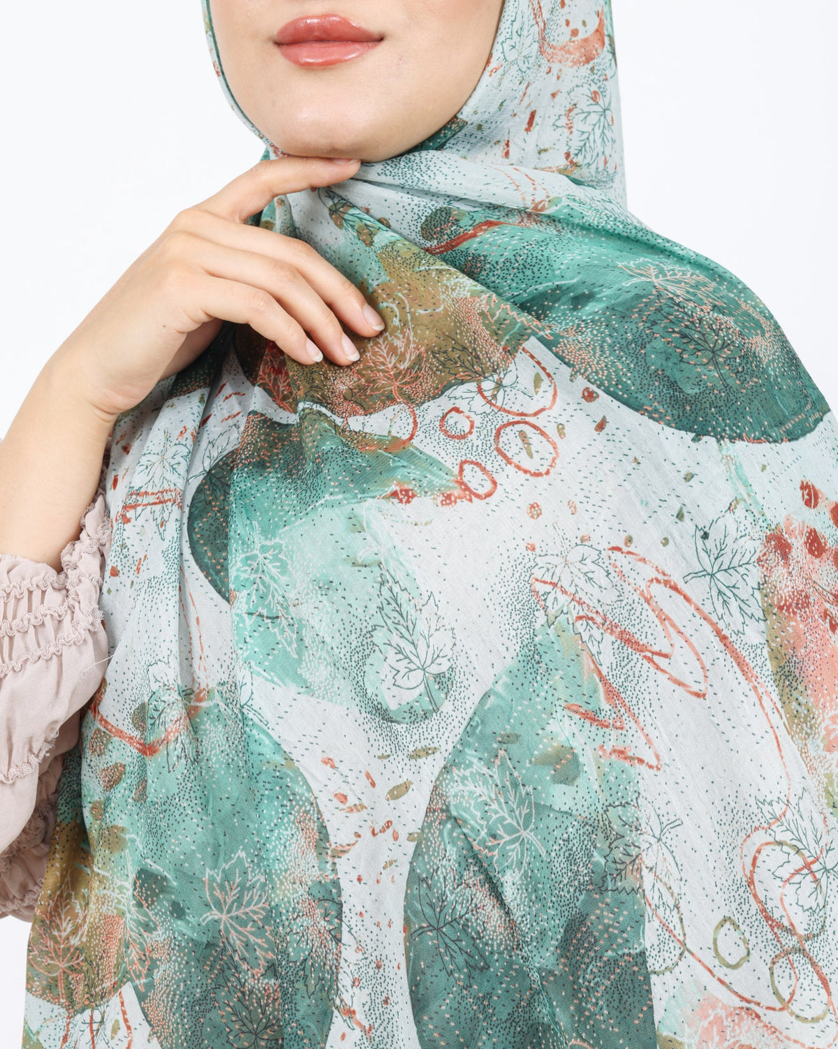 Soft Bambu Kraş Şal D046 Mint Yeşili, 75 × 185 cm şal – görsel 4