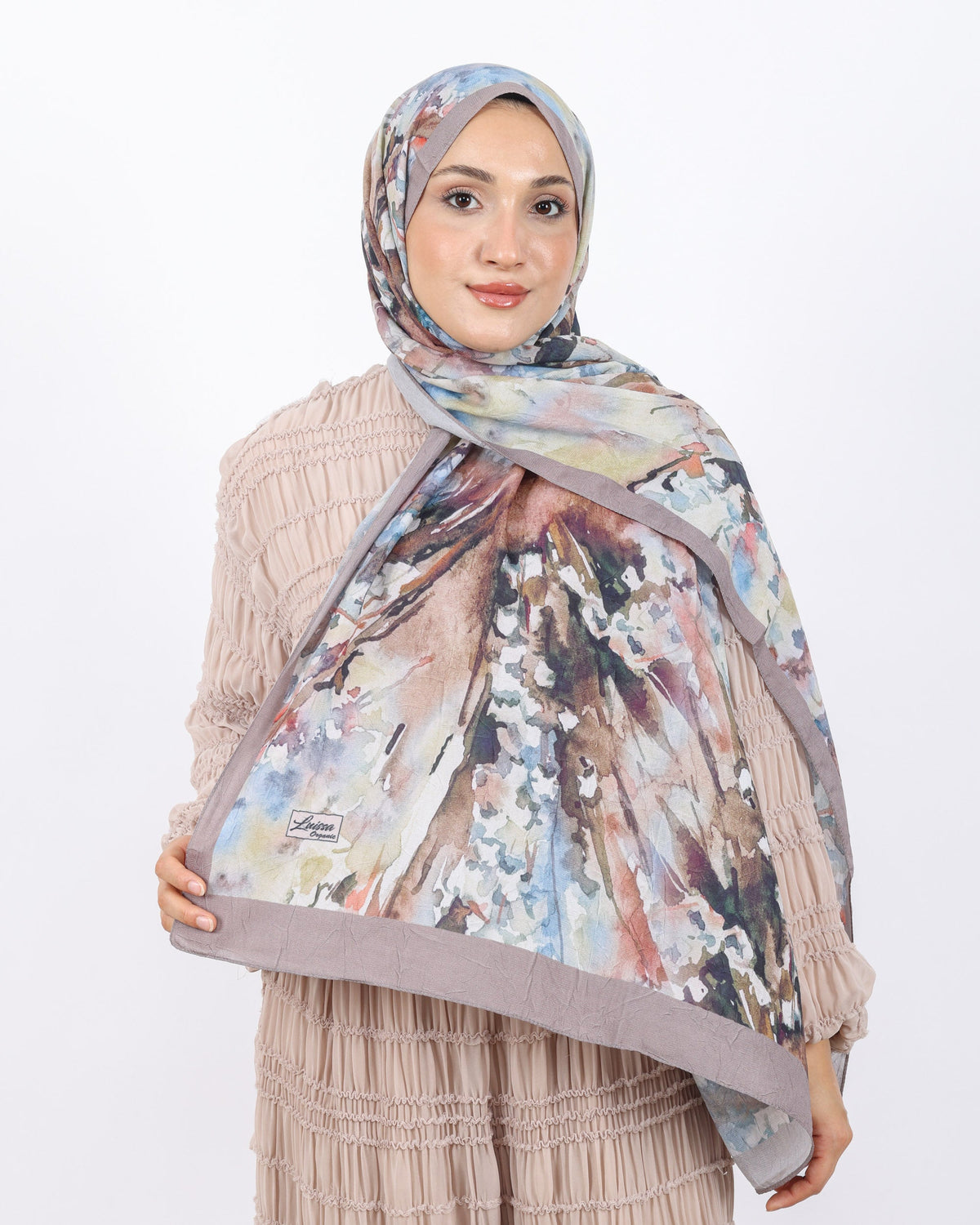 Soft Bambu Kraş Şal D051 Sütlü Kahve, 75 × 185 cm şal – görsel 2