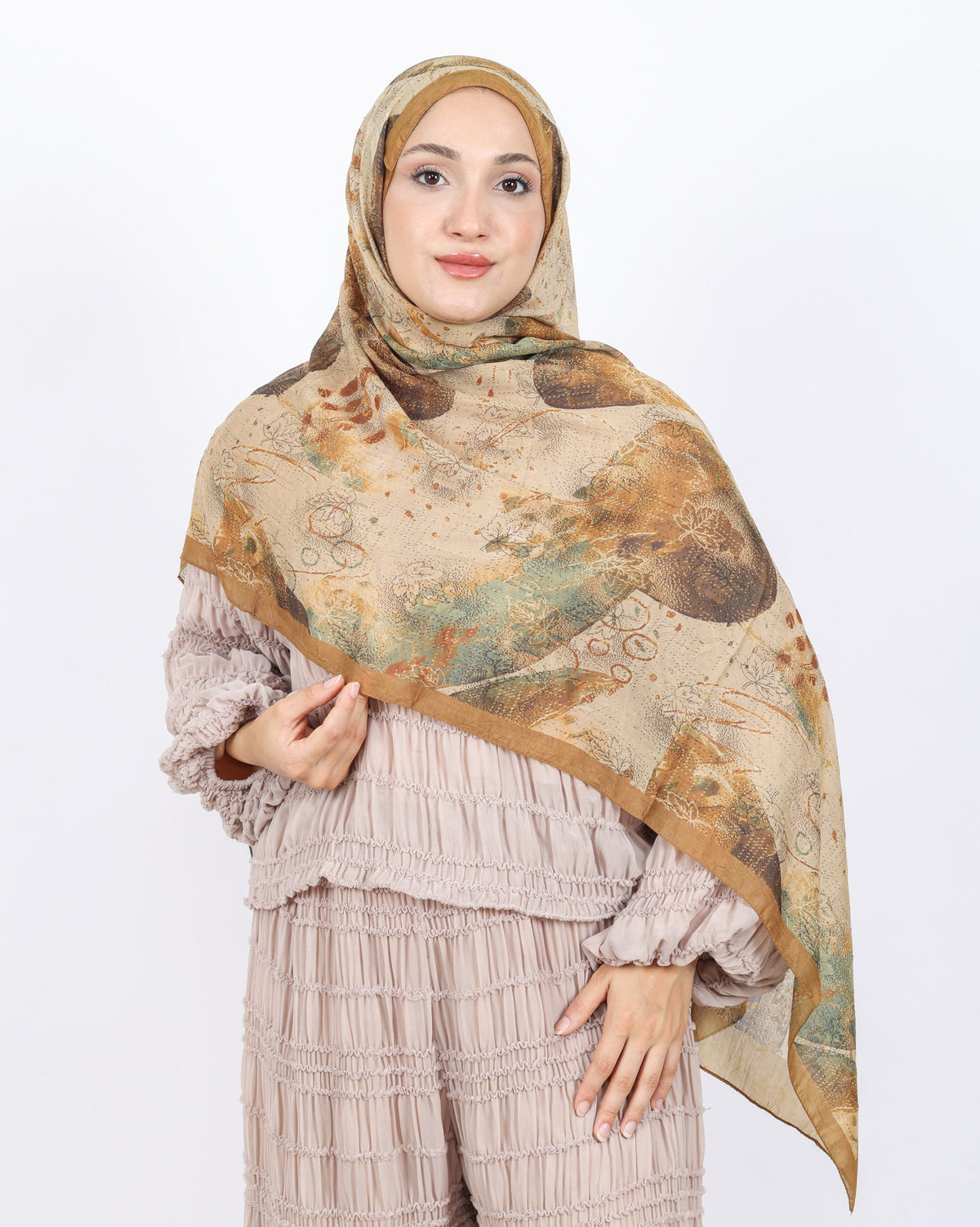 Soft Bambu Kraş Şal D046 Hardal, 75 × 185 cm şal – görsel 3
