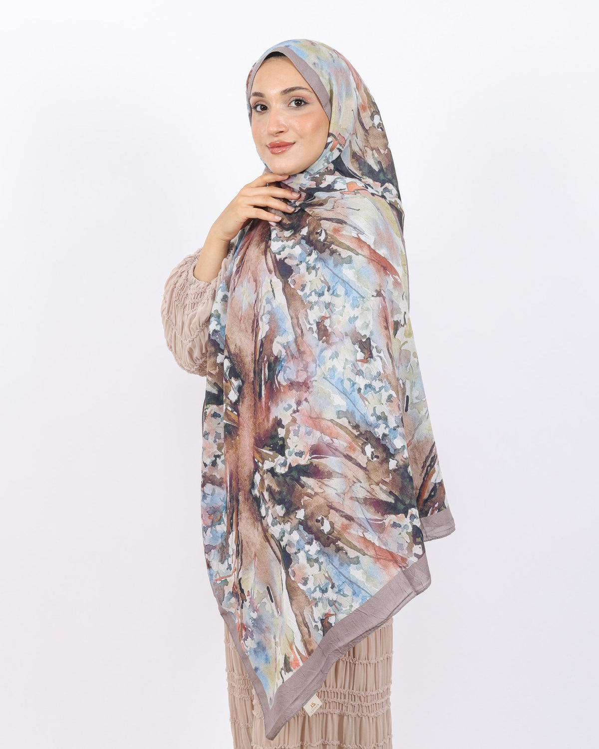 Soft Bambu Kraş Şal D051 Sütlü Kahve, 75 × 185 cm şal – görsel 3